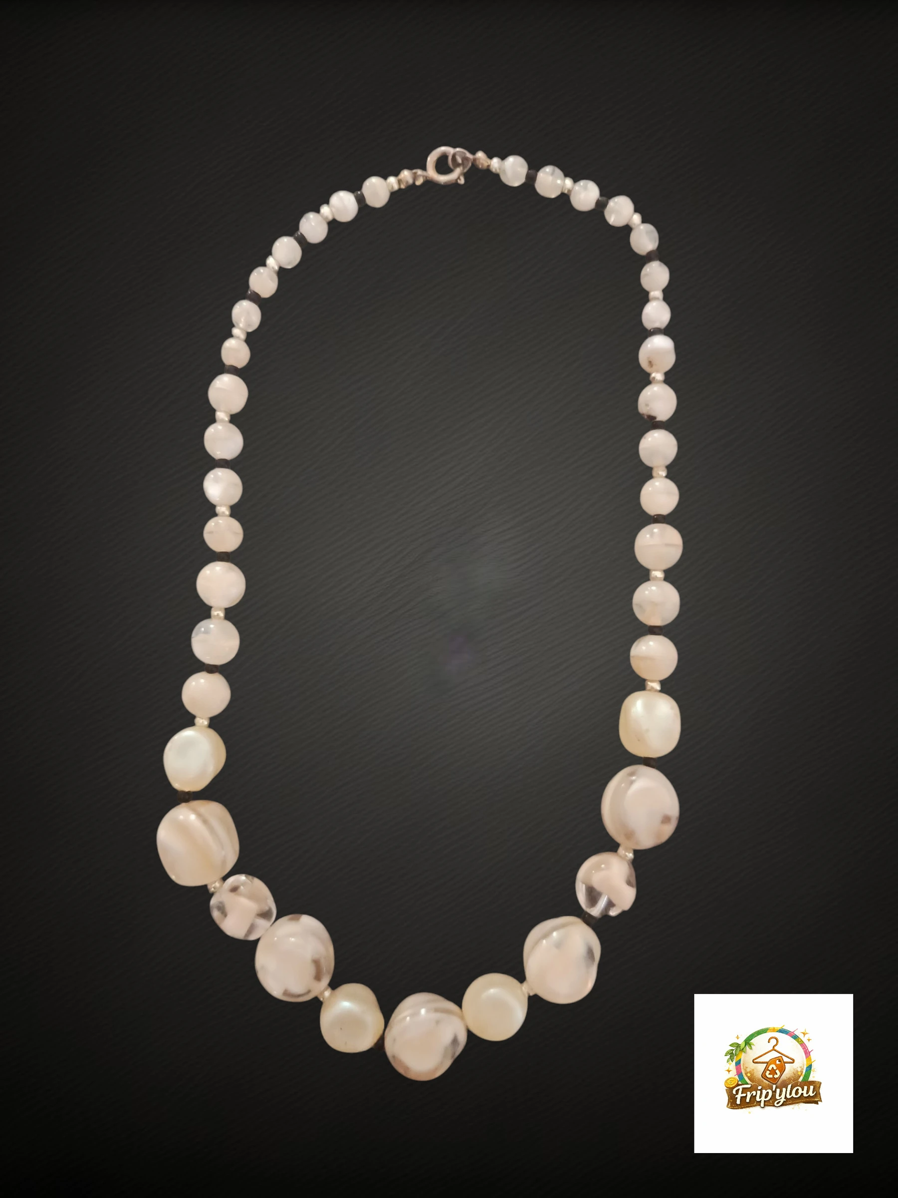 Collier perles nacrées fantaisie – Élégant et intemporel A1747